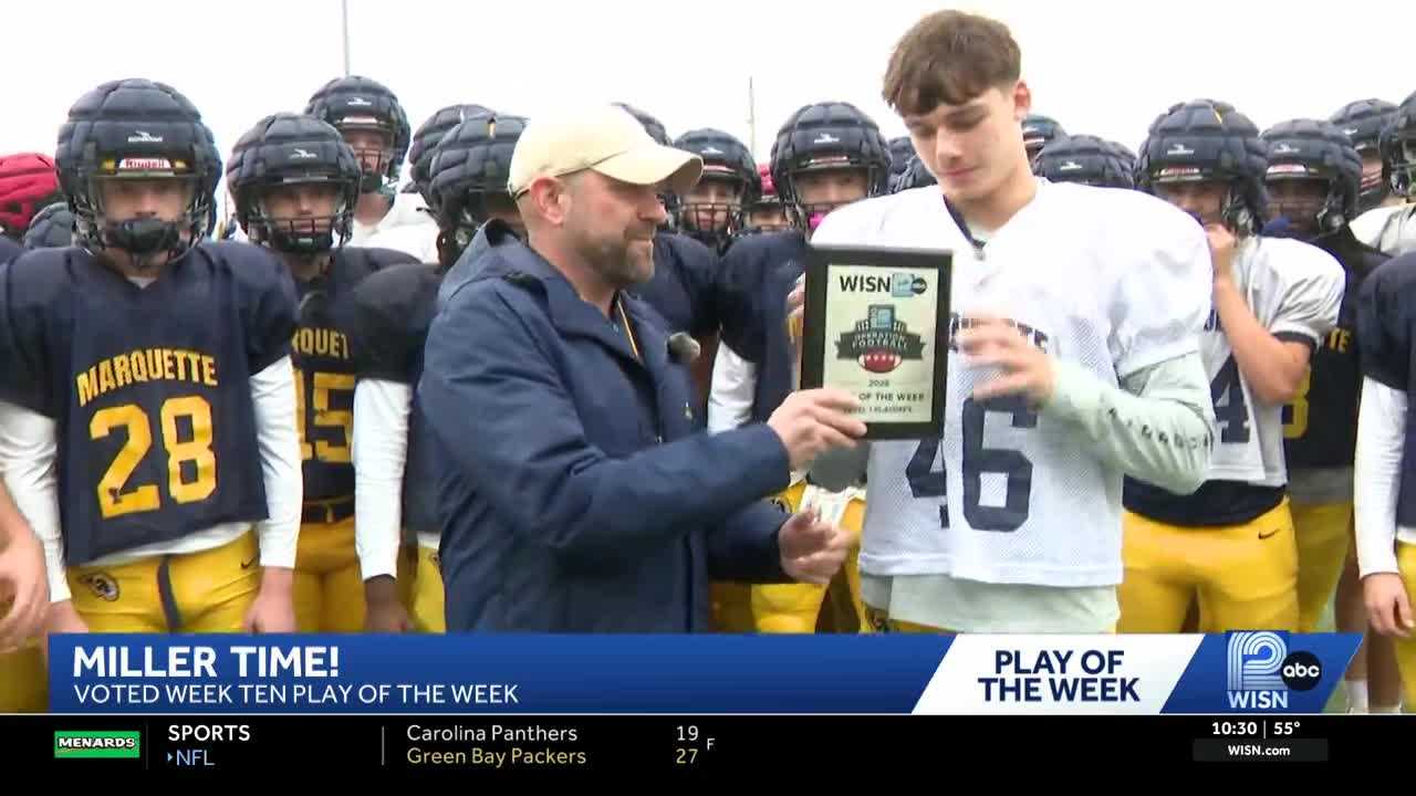 Marquette High School gets Play of the Week plaque for 'Miller Time' — Germantown Schools news